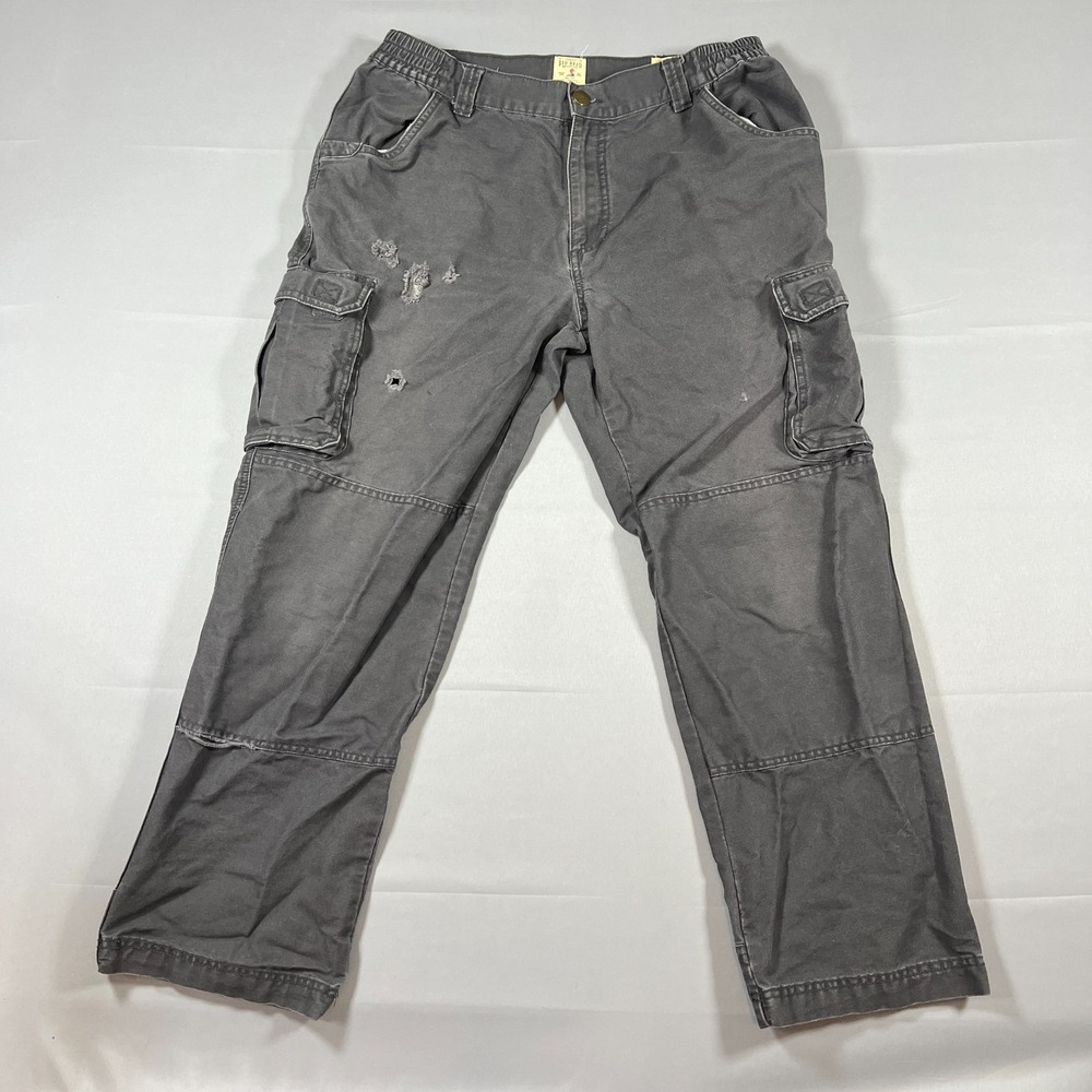 Redhead Brand Co. Cargo Pants Mens 36x30 Black Cotton Mid Rise Utility Straight